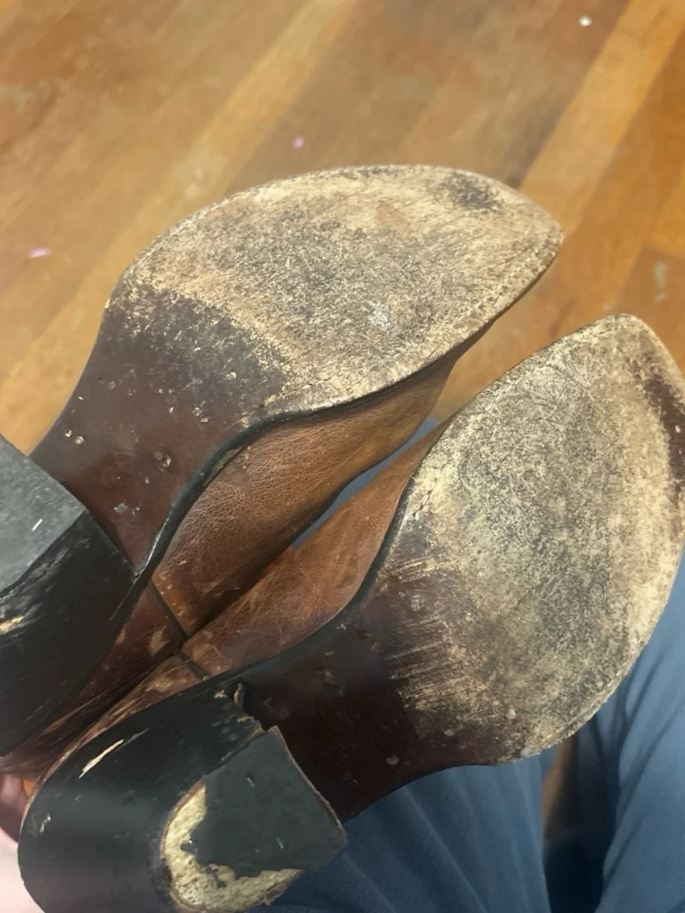 Brown & Orange Embroidered Western Cowboy Boots